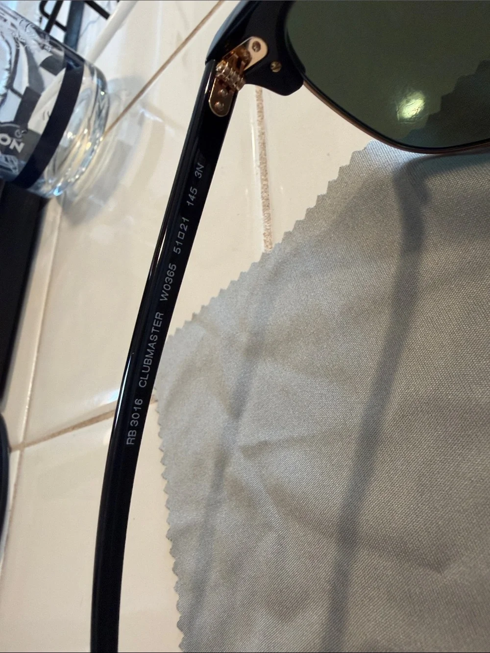 Ray-Ban Clubmaster Sunglasses - Black Frames with Green Lenses